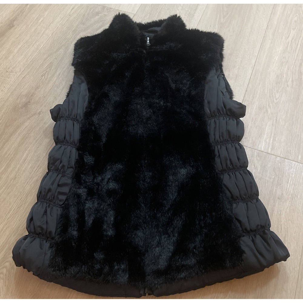 Reversible Faux Fur Luxury Black Vest Women's Size Small
